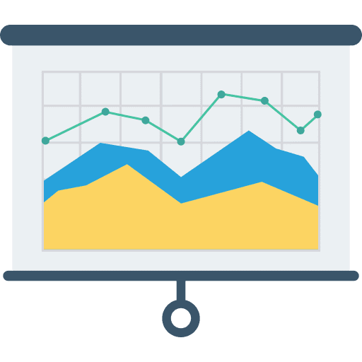 Line graph business and finance finances presentation icon