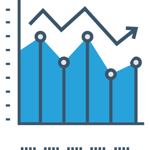 Line graph line graph business and finance bar chart icon