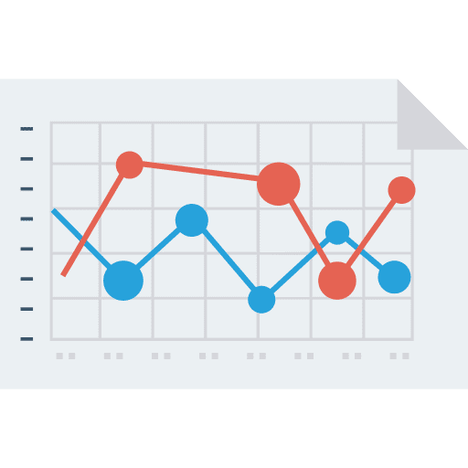 Line chart chart business and finance line graphic icon