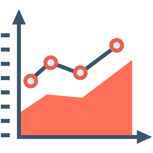 Line graph growth marketing line graph icon