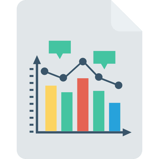 Bar chart business and finance line chart icon