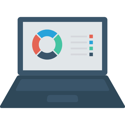 Graph laptop graph technology icon
