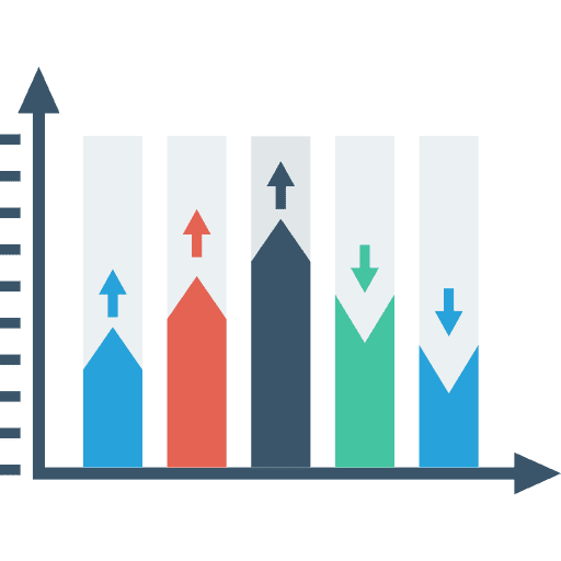 Increasing graph business and finance profit increase icon