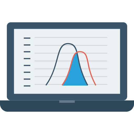 Laptop screen business and finance graph statistics icon
