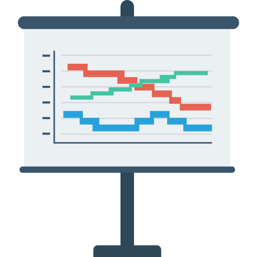 Line chart business and finance line chart diagram icon