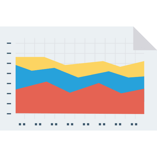 Line graph marketing statistics growth icon
