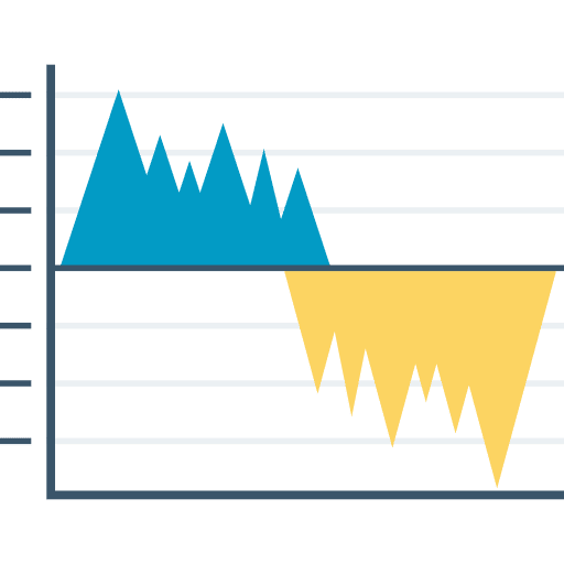 Growth chart increase and decrease growth chart bar graph icon