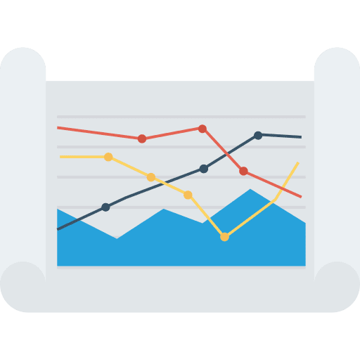 Line chart seo report chart business and finance icon