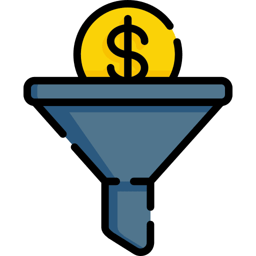 Sales funnel marketing earnings money icon Sales funnel marketing earnings money icon