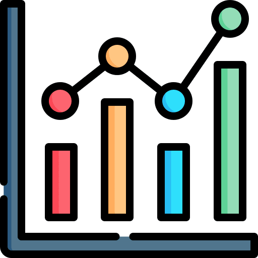 Line chart benchmark business and finance bars icon Line chart benchmark business and finance bars icon