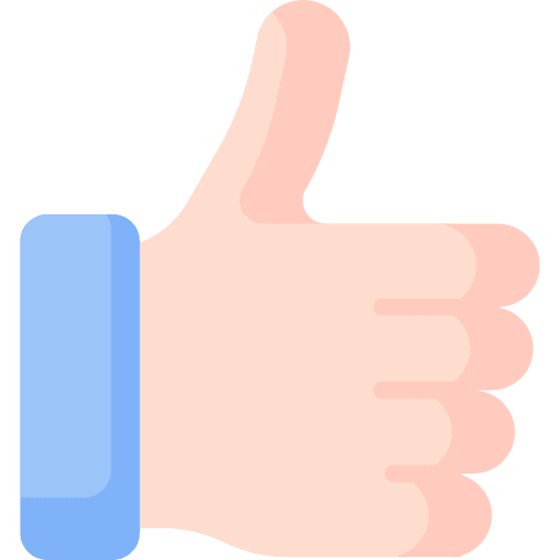 Thumb up finger acknowledge gesture icon