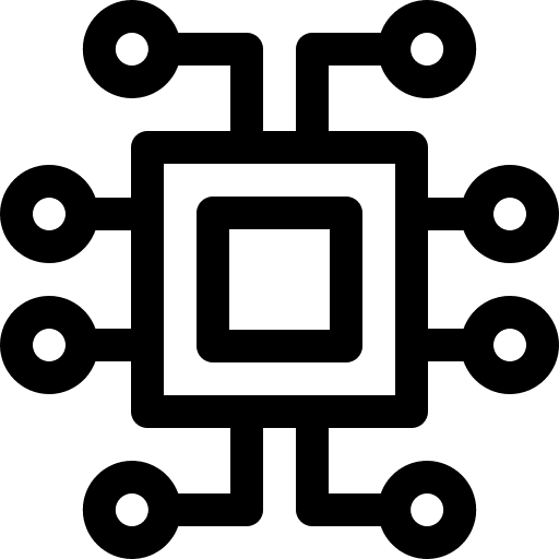 Chip electronics power technology icon