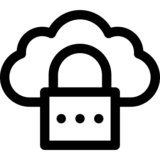 Cloud secure privacy storage icon