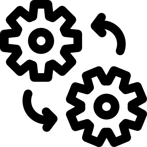 Gear implementation arrow ui icon Gear implementation arrow ui icon