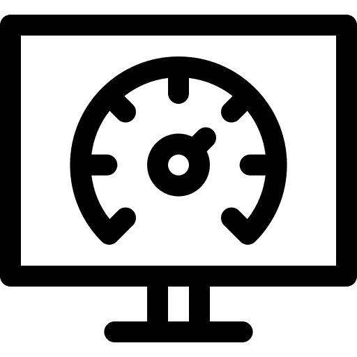 Speed test efficiency computer speedometer icon Speed test efficiency computer speedometer icon