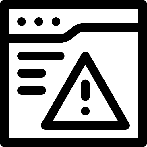 Warning seo and web web page exclamation mark icon Warning seo and web web page exclamation mark icon