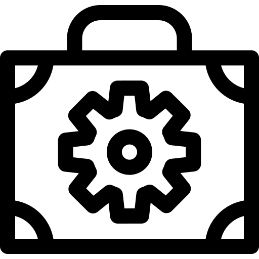 Briefcase supporter briefcase cogwheel icon Briefcase supporter briefcase cogwheel icon