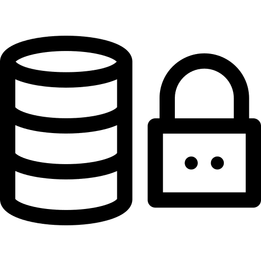 Database padlock lock storage icon Database padlock lock storage icon