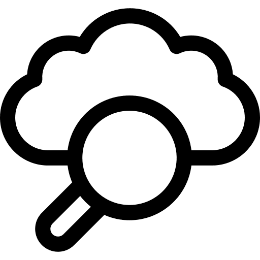 Search magnifying glass cloud computing magnifier icon Search magnifying glass cloud computing magnifier icon