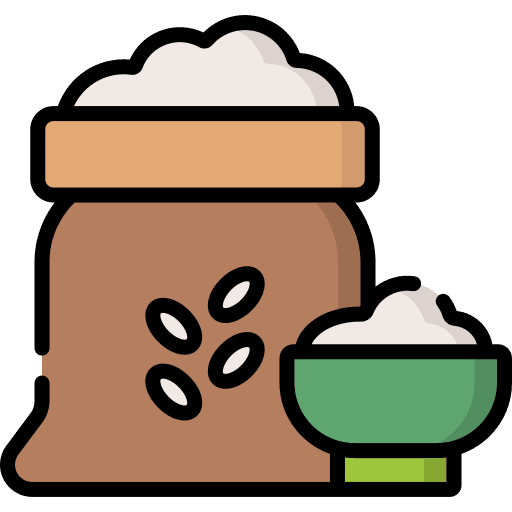 Rice agriculture cereal seed bag icon