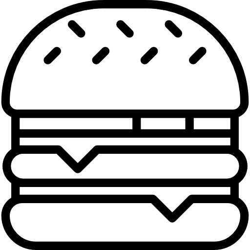 Cheeseburger fattening bread hamburger icon