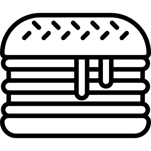 Big burger junk food meat fast food icon Big burger junk food meat fast food icon