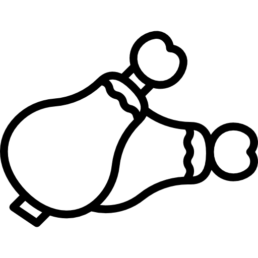 Chicken thighs fast food junk food meat icon