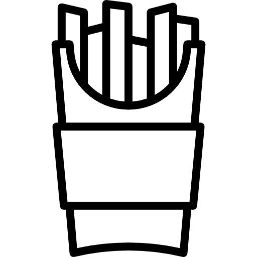 French fries food fried junk food icon French fries food fried junk food icon