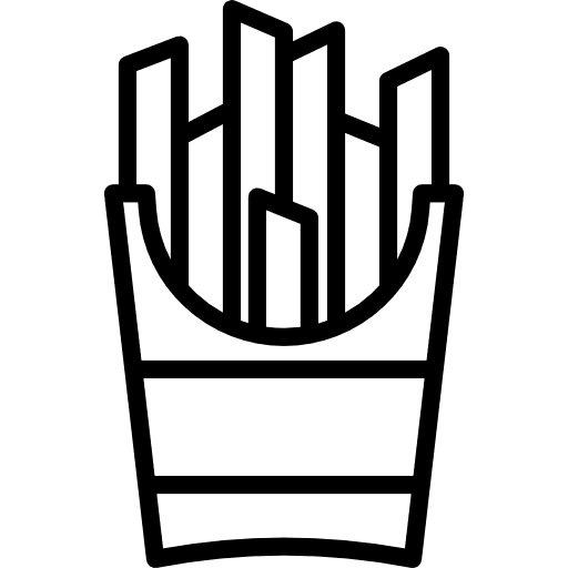 French fries junk food fast food fattening icon