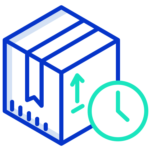 Box packaging time time and date icon