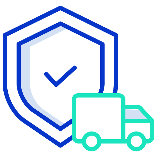 Delivery package truck transport icon