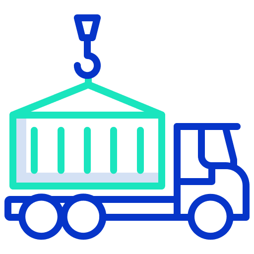 Cargo logistics delivery shipping and delivery crane icon