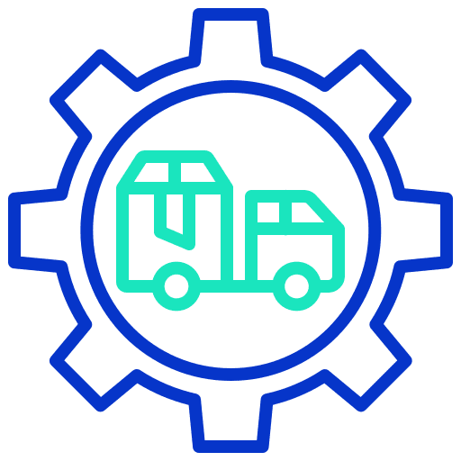 Logistic truck box shipping and delivery icon