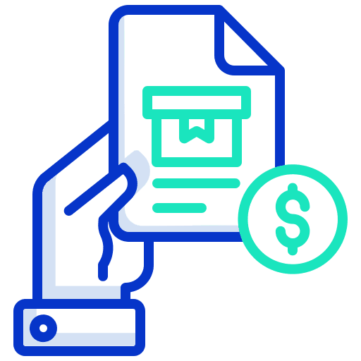 Parcel shipping and delivery receipt ticket icon