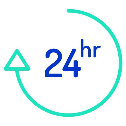 24 hours time technology 24 hours icon
