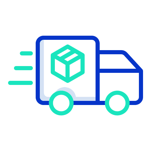 Fast truck transportation package icon