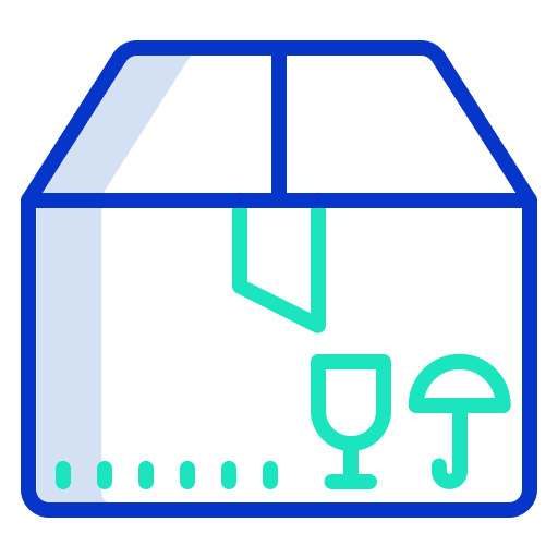 Fragile packing shipping and delivery package icon