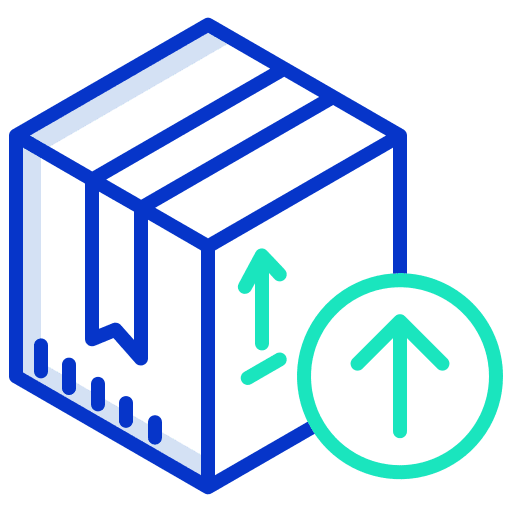 Receive arrow up package box icon
