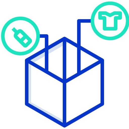 Box package items packing icon