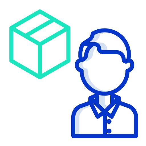 Logistic packaging user box icon