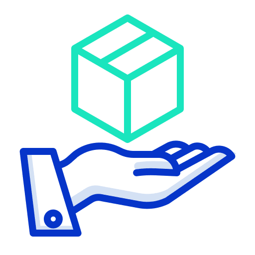 Premium drop shipping package hands and gestures icon