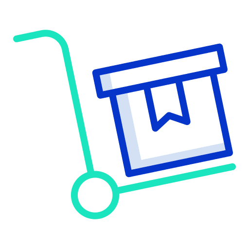 Trolley package packaging deliver icon
