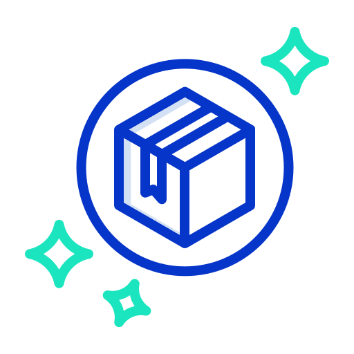Box shipping and delivery package box icon