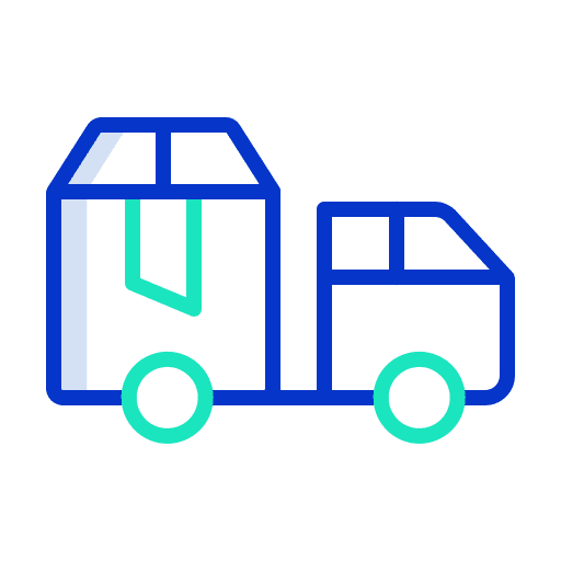 Box transport vehicle package icon