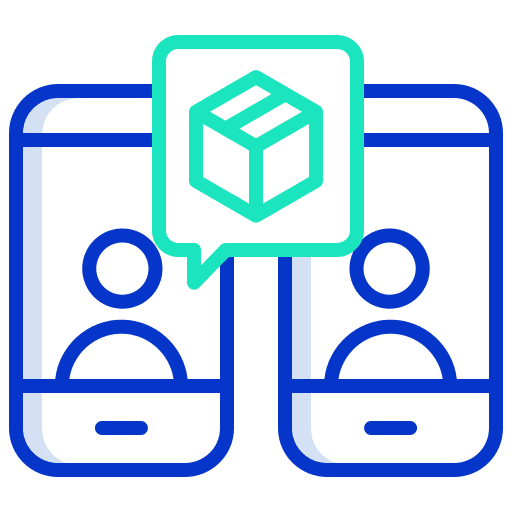 Share electronics people box icon