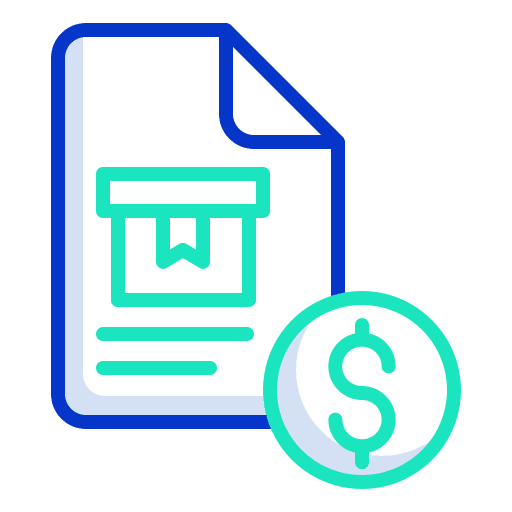 Bill files and folders invoice shipping and delivery icon