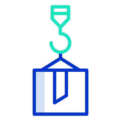 Container harbor crane commerce logistics delivery icon