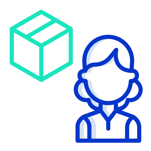 Logistic people woman assistance icon