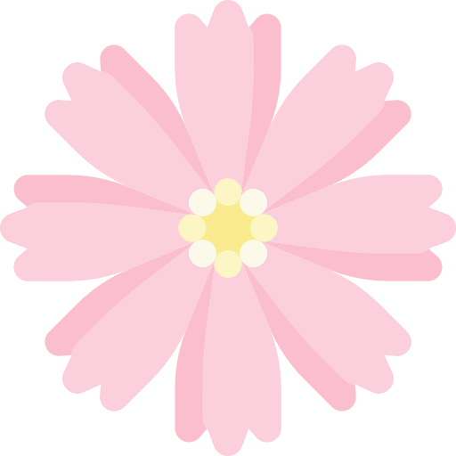 Pink cosmos botanical nature blossom icon