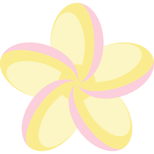 Plumeria petals nature flower icon